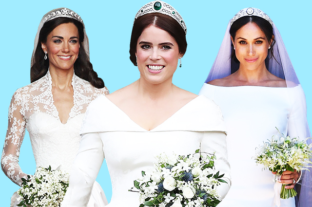 В сети сравнивают свадебные платья принцессы Евгении, Меган Маркл и Кейт Миддлтон