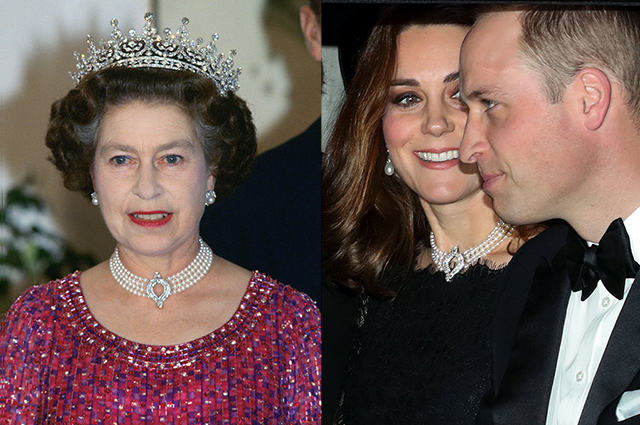 Елизавета II, Кейт Миддлтон и принц Уильям
