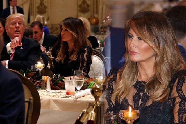 Дональд и Мелания Трамп на праздничном ужине в честь Дня благодарения