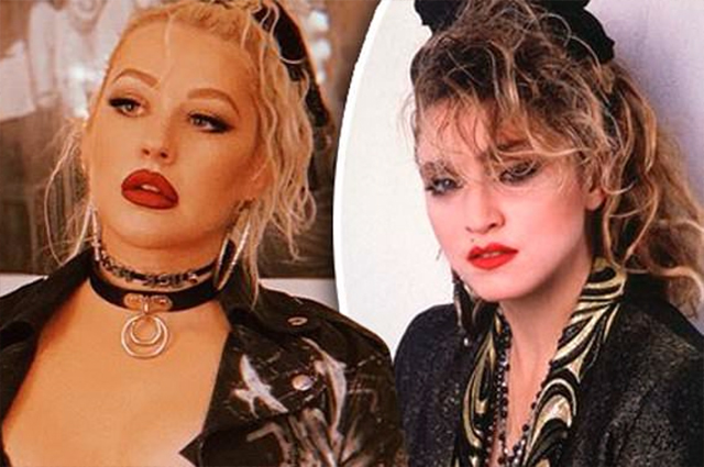Кристина Агилера повторила популярный образ Мадонны из 80-х