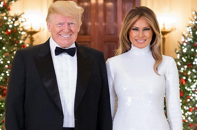 Дональд и Мелания Трамп устроили рождественскую вечеринку в Белом доме