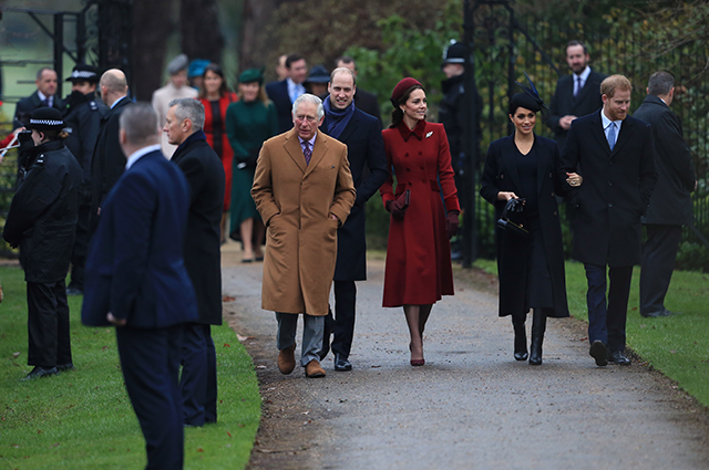 Принц Чарльз, принц Уильям, Кейт Миддлтон, Меган Маркл и принц Гарри