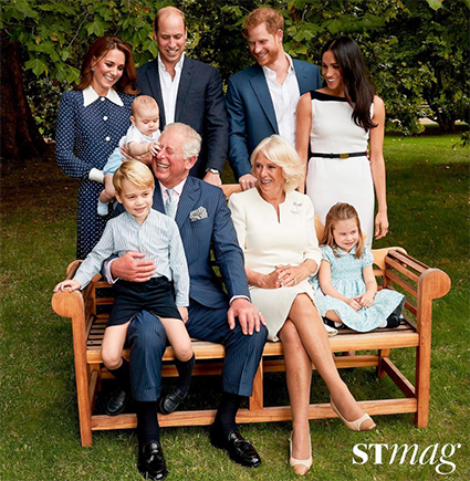Кейт Миддлтон и принц Луи, принцы Уильям и Гарри, Меган Маркл, принцы Чарльз и Джордж, герцогиня Корнуольская Камилла и принцесса Шарлотта