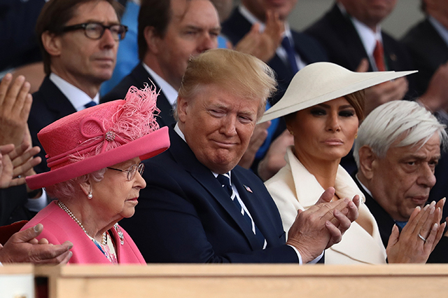 Королева Елизавета II, Дональд и Мелания Трамп