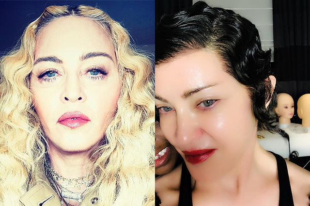 Мадонна удивила поклонников короткой стрижкой и темным цветом волос